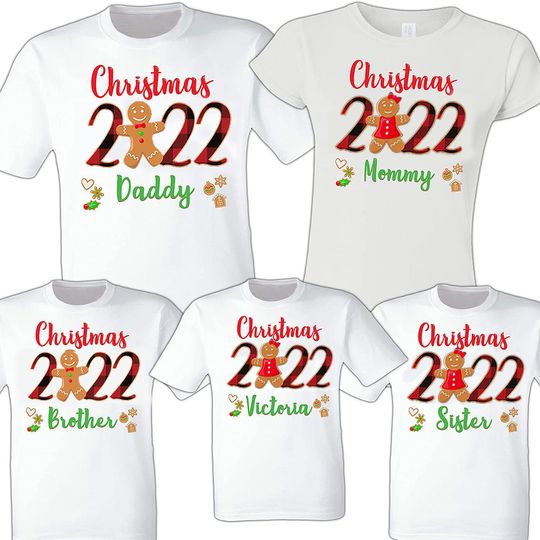 Christmas Family Gingerbread Custom T-Shirt