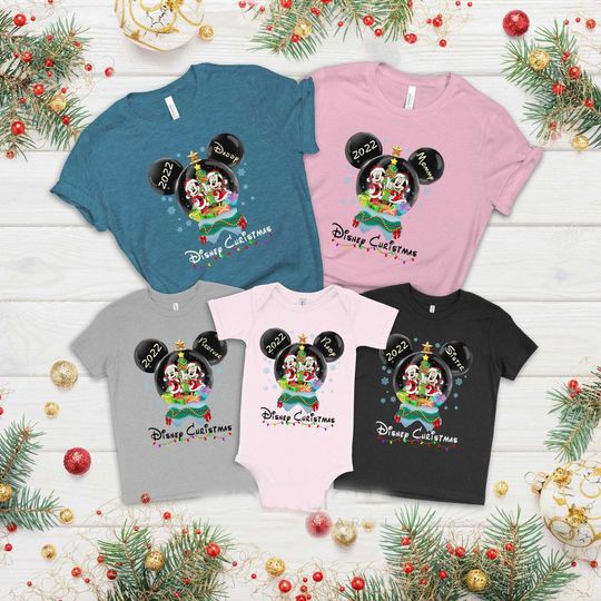 Custom Disney Christmas Family Matching T Shirts