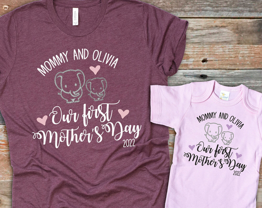 First Mother's Day Matching Custom T Shirt