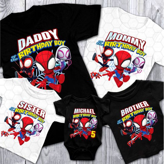 Spidey And His Amazing Friends Matching Birthday Family Custom T Shirt