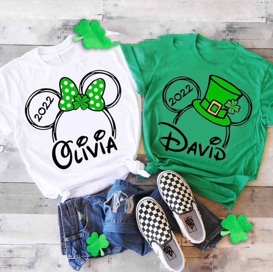 Personalized 2022 Disney St Patrick's Day Family Matching T Shirt