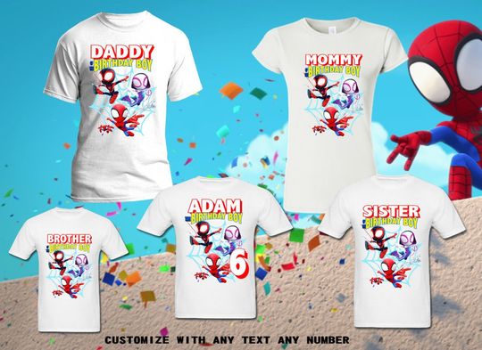 Personalized 2022 Disney SPIDEY and his Amazing Friends Birthday Family Matching T Shirt