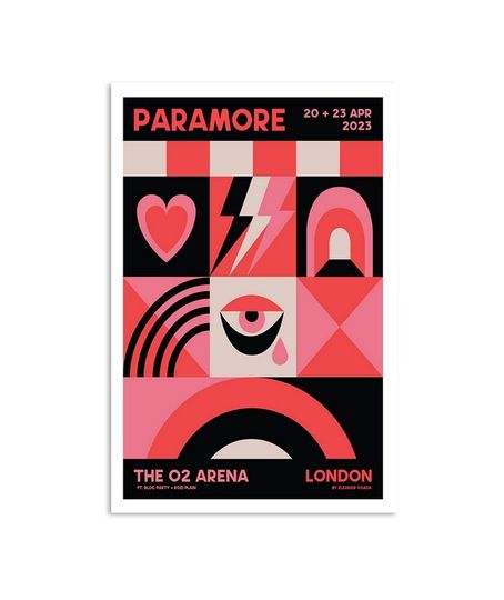 Paramore April 20 & 23, 2023 The O2 Arena London Poster