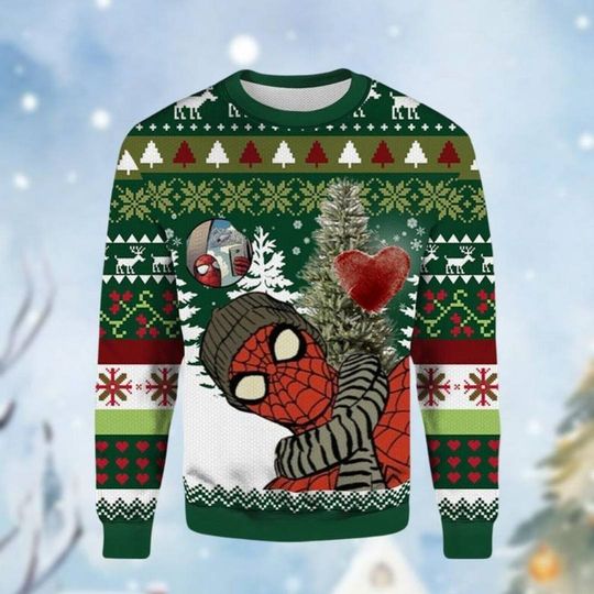 Christmas Spiderman Ugly Sweater, Disney Christmas Sweatshirt, Funny Xmas Sweater, Magic Kingdom Shirt, Family Sweater, Marvel Fan Gift