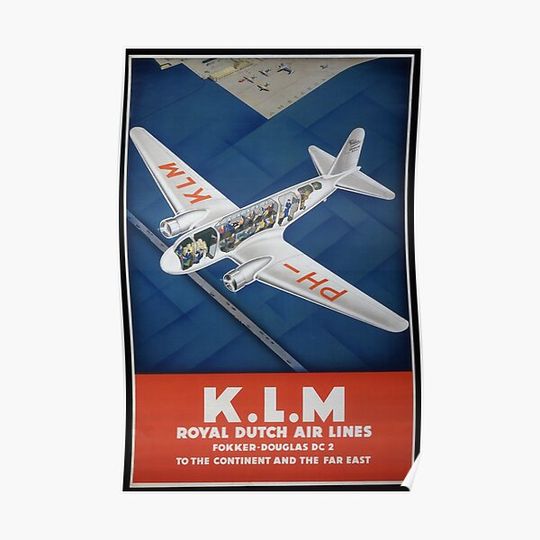 Vintage Airline Travel Poster 1935 Premium Matte Vertical Poster