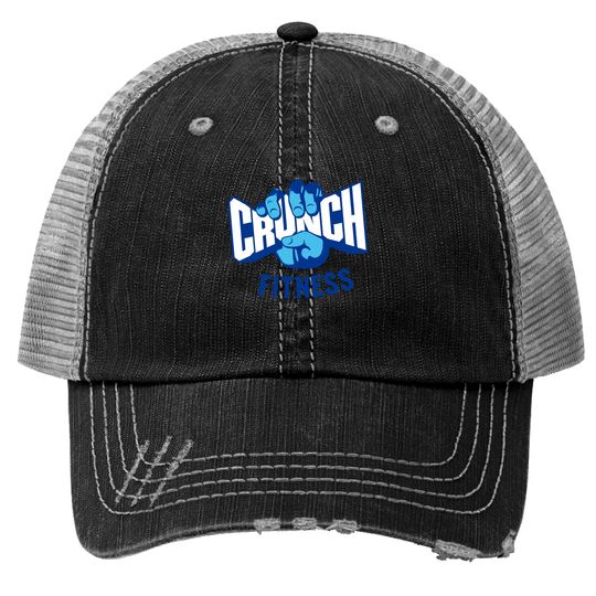 Crunch Fitness Gym Logo (Blue) Trucker Hats