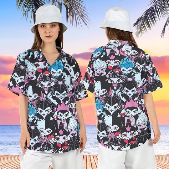 Disneyland Villains Hawaiian Shirt, Bad Witches Club Short Sleeve Shirt