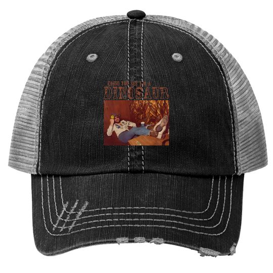 Dinosaur Hank Williams Jr. Bocephus, Western Southern Retro Boho Hippie Trucker Hats, 90's Trucker Hats