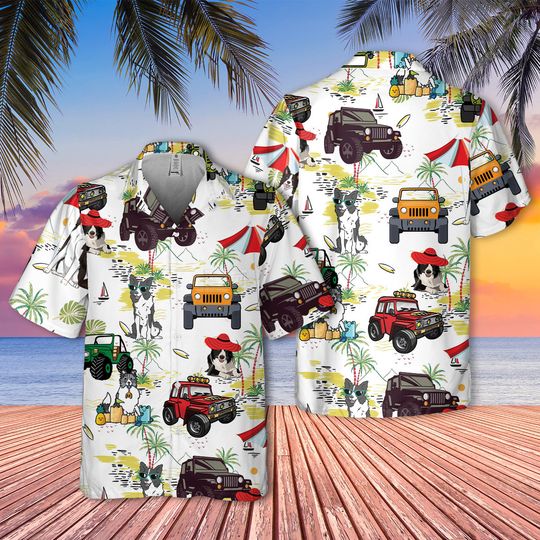 Border Collie Hawaiian Shirt, Couple Hawaiian Shirt, Car Hawaiian,