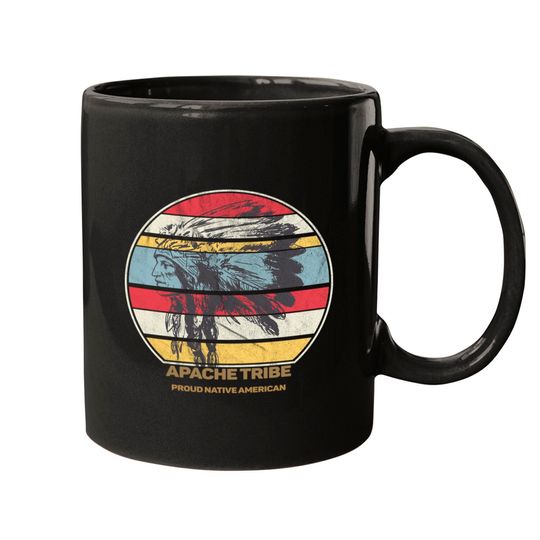 Apache Tribe Native American Indian Proud Retro Sunset - Apache - Mugs