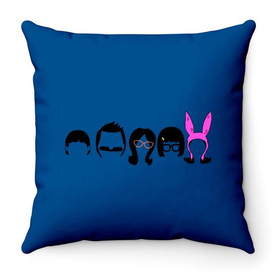 Bobs-Burgers Belcher Line Up Throw Pillows