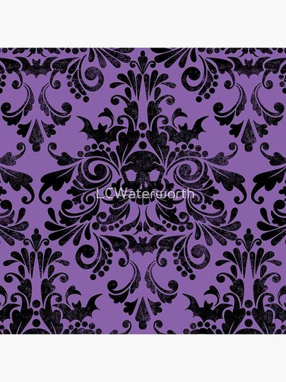 Skull Damask Pattern Pillow