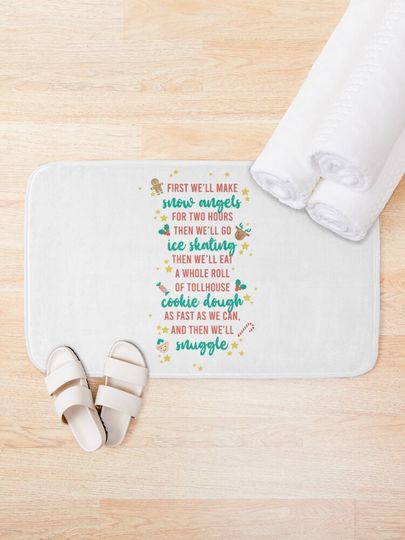 First We'll Make Snow Angels Bath Mat