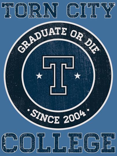 Torn College Logo Lightweight Hoodie