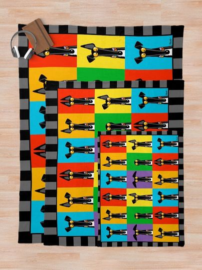 Greyhound Semaphore with border Throw Blanket