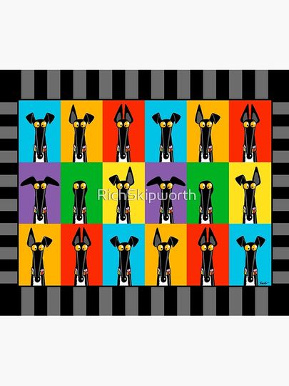 Greyhound Semaphore with border Throw Blanket