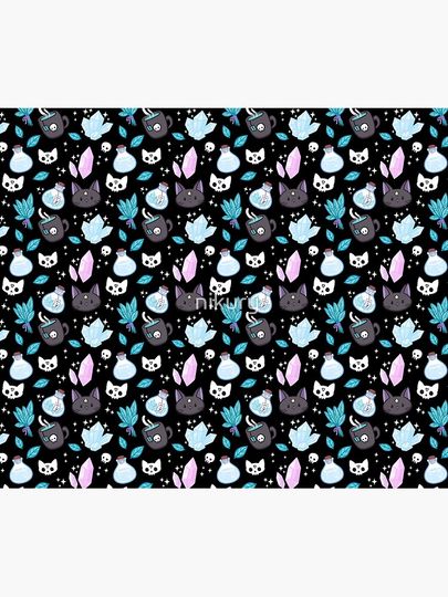 Herb Witch // Black | Nikury Throw Blanket