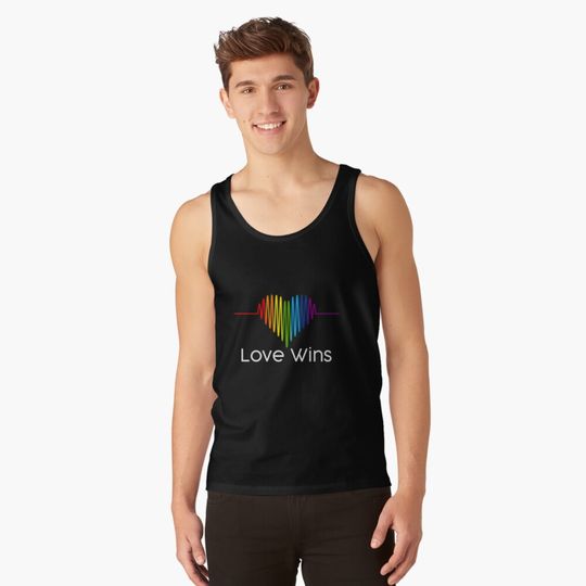 Love Wins Funny Rainbow Flag Gay LGBT Pride Support Tank Top