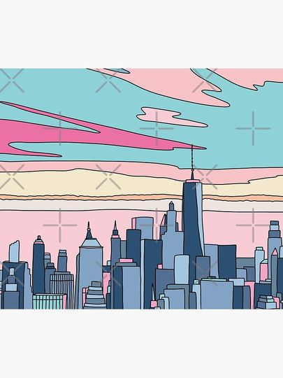City sunset by Elebea Tapestry