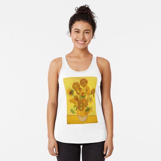 Vincent Van Gogh Sunflowers Famous Painting Yellow Sun Flowers Tank Top