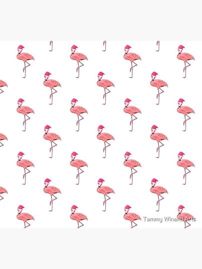 Pink Flamingo Christmas Santa Claus Pattern Socks