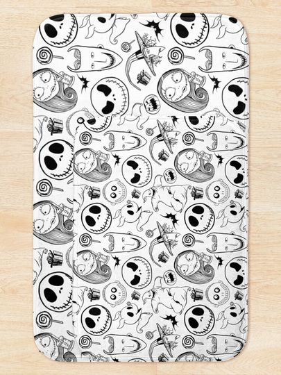 Nightmare before Christmas Pattern Bath Mat