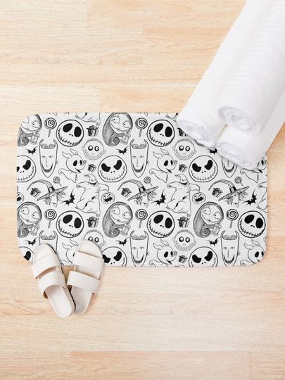 Nightmare before Christmas Pattern Bath Mat
