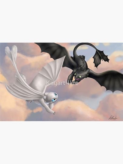 Toothless and his Lightfury Premium Matte Vertical Poster