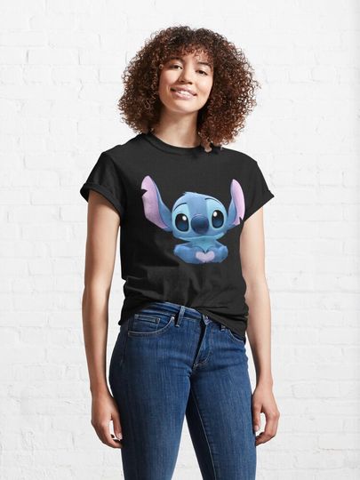 Stitch Heart Classic T-Shirt, Disney Lilo Stitch Shirt