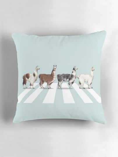 Llama The Abbey Road #1 Pillow