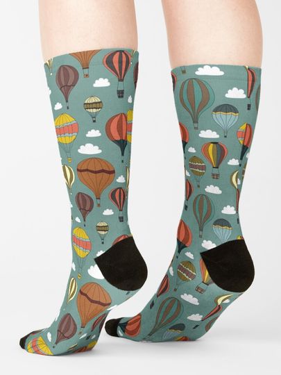 Vintage Hot Air Balloons Socks