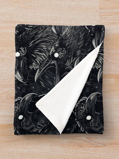 Raven pattern 2 Throw Blanket