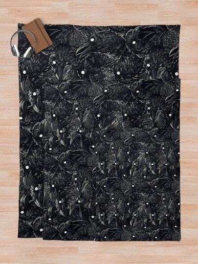 Raven pattern 2 Throw Blanket
