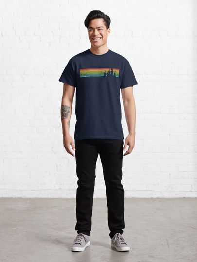 Retro Castle Stripes Classic T-Shirt