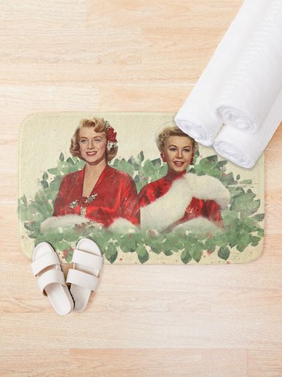 Sisters - A Merry White Christmas Bath Mat
