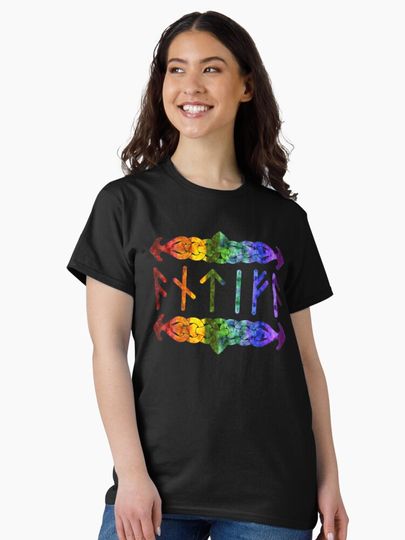 Antifa Runes - Rainbow Classic T-Shirt