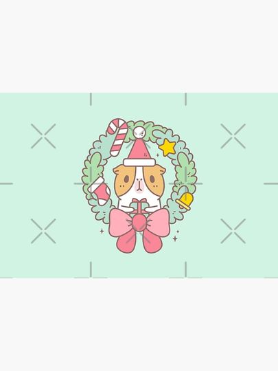 Bubu the Guinea pig, Christmas Wreath Bath Mat
