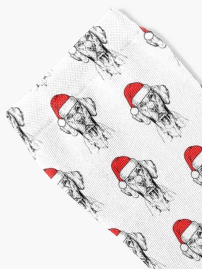 Christmas Vizsla Santa Dog Holiday Socks
