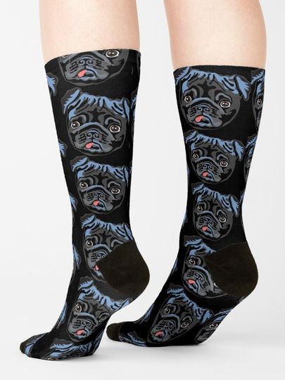 Black pug Socks