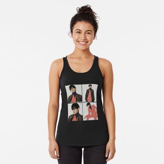 taehyung red Vcut aesthetic  Racerback Tank Top