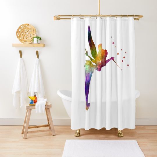 Tinkerbell in watercolor Shower Curtain