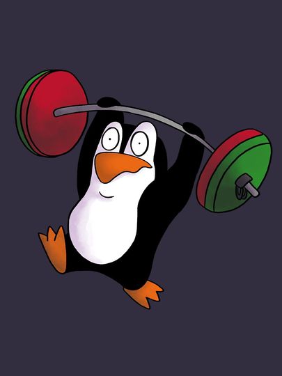 Penguin weightlifting Racerback Tank Top