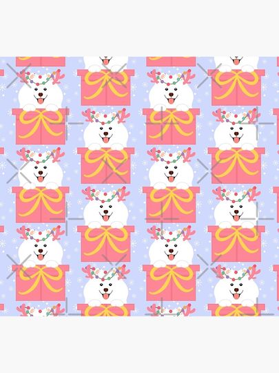 Christmas Reindeer Samoyed in a Gift Box Socks