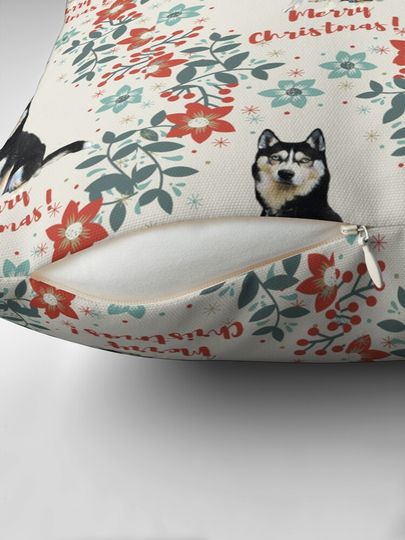 Husky Christmas Pillow