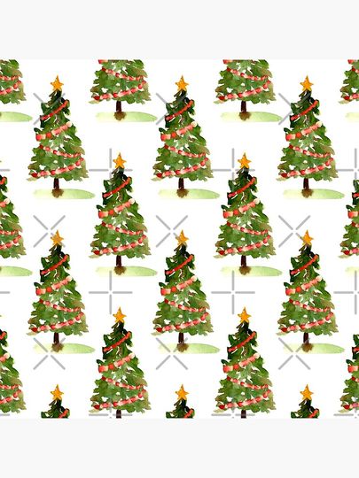 Watercolor Christmas trees Pillow