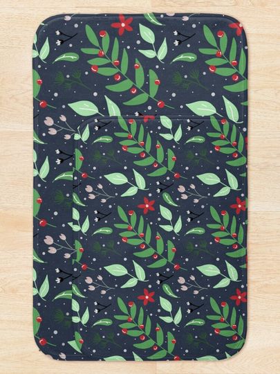Mistletoe pattern Bath Mat