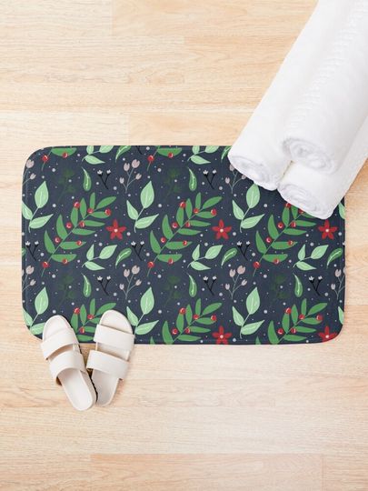 Mistletoe pattern Bath Mat