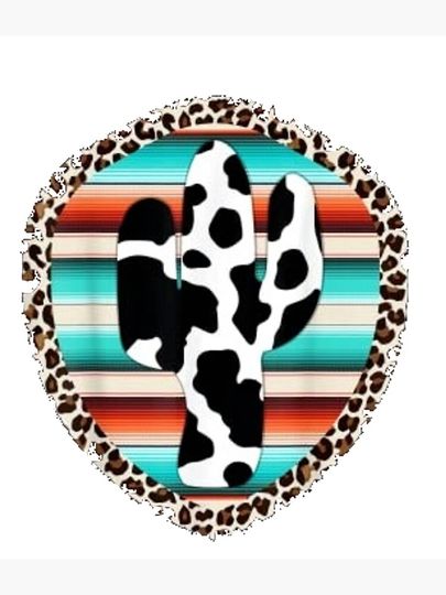 Funny Serape cow print Cactus Leopard print Turquoise Backpack