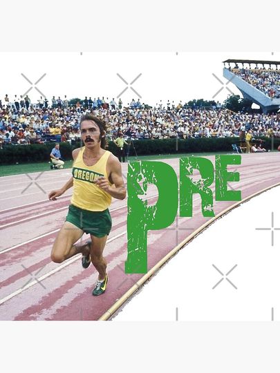 Steve Prefontaine on the Track Premium Matte Vertical Poster