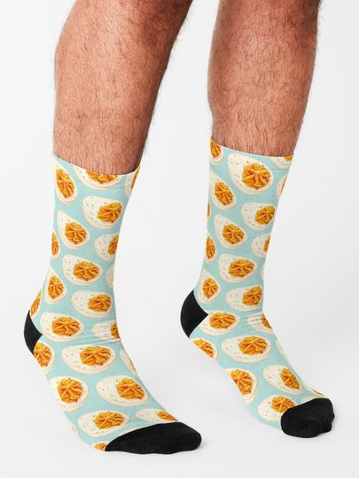 Deviled Egg Pattern - Blue Socks